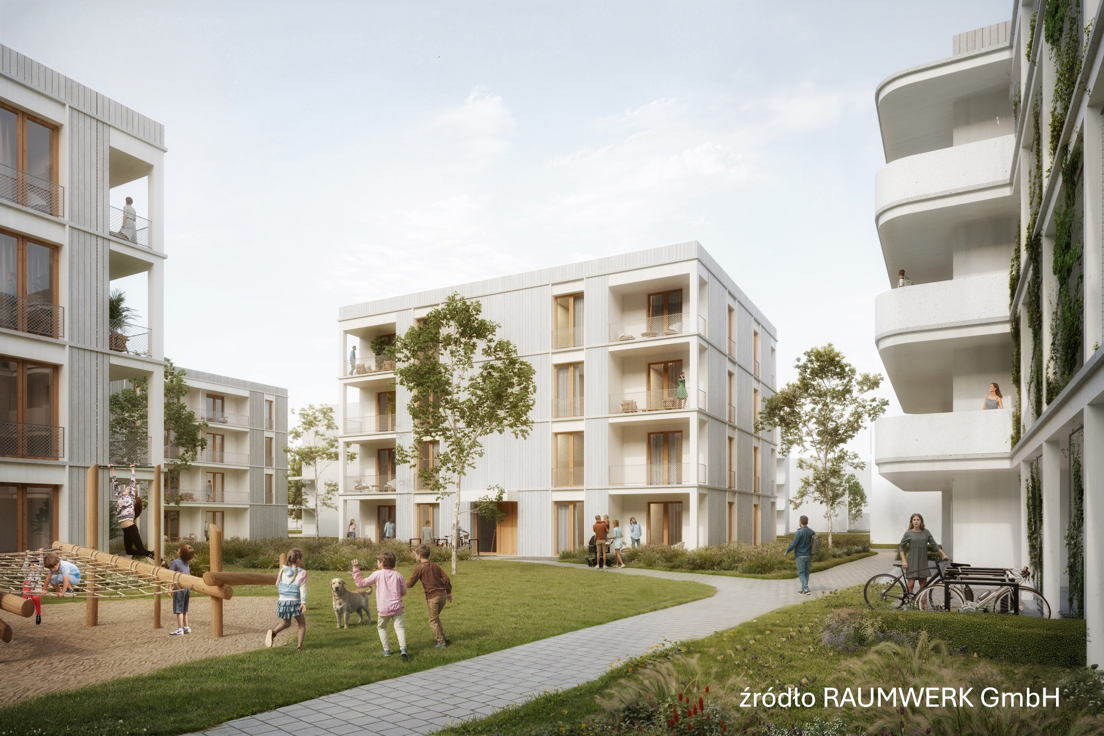 I Frankfurt am Main skal vi bygge åtte fire-etasjes flerfamiliebygg på oppdrag fra Bundesanstalt für Immobilienaufgaben (BImA).